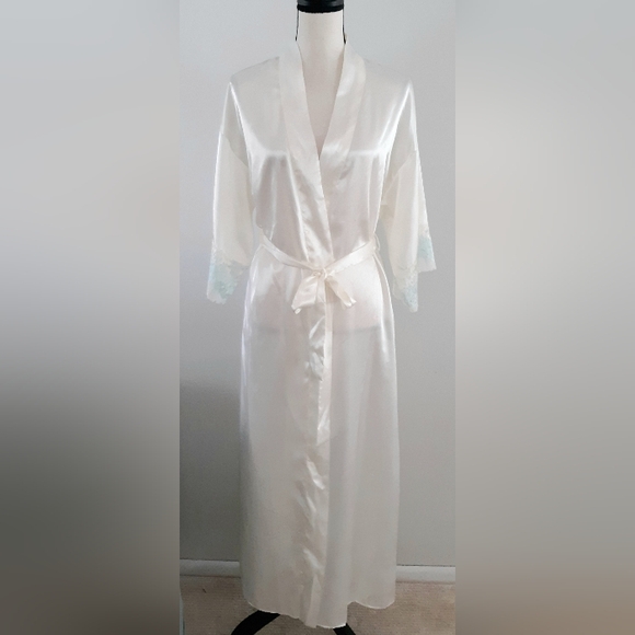 Flora Maxi Satin Robe - Picture 1 of 6